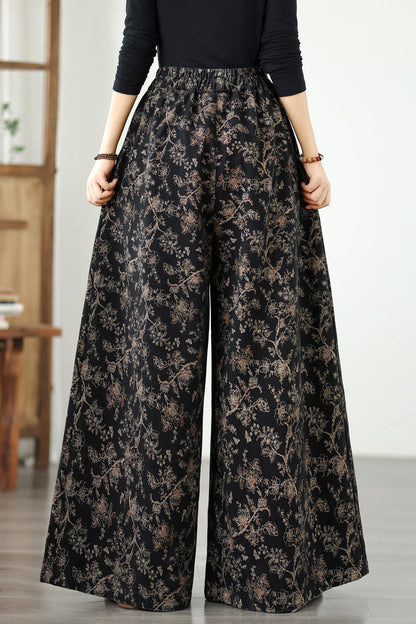 Women's Baggy Jeans Drawstring Elastic Waist Wide Leg