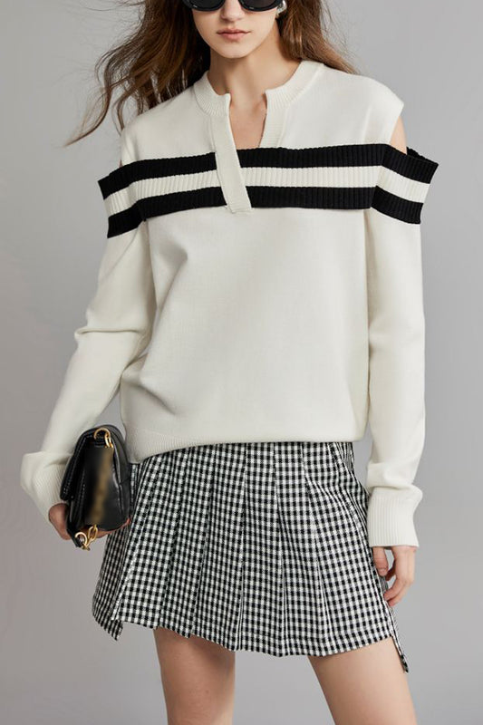 Women's Knit Sweater V Neck Tunic Tops