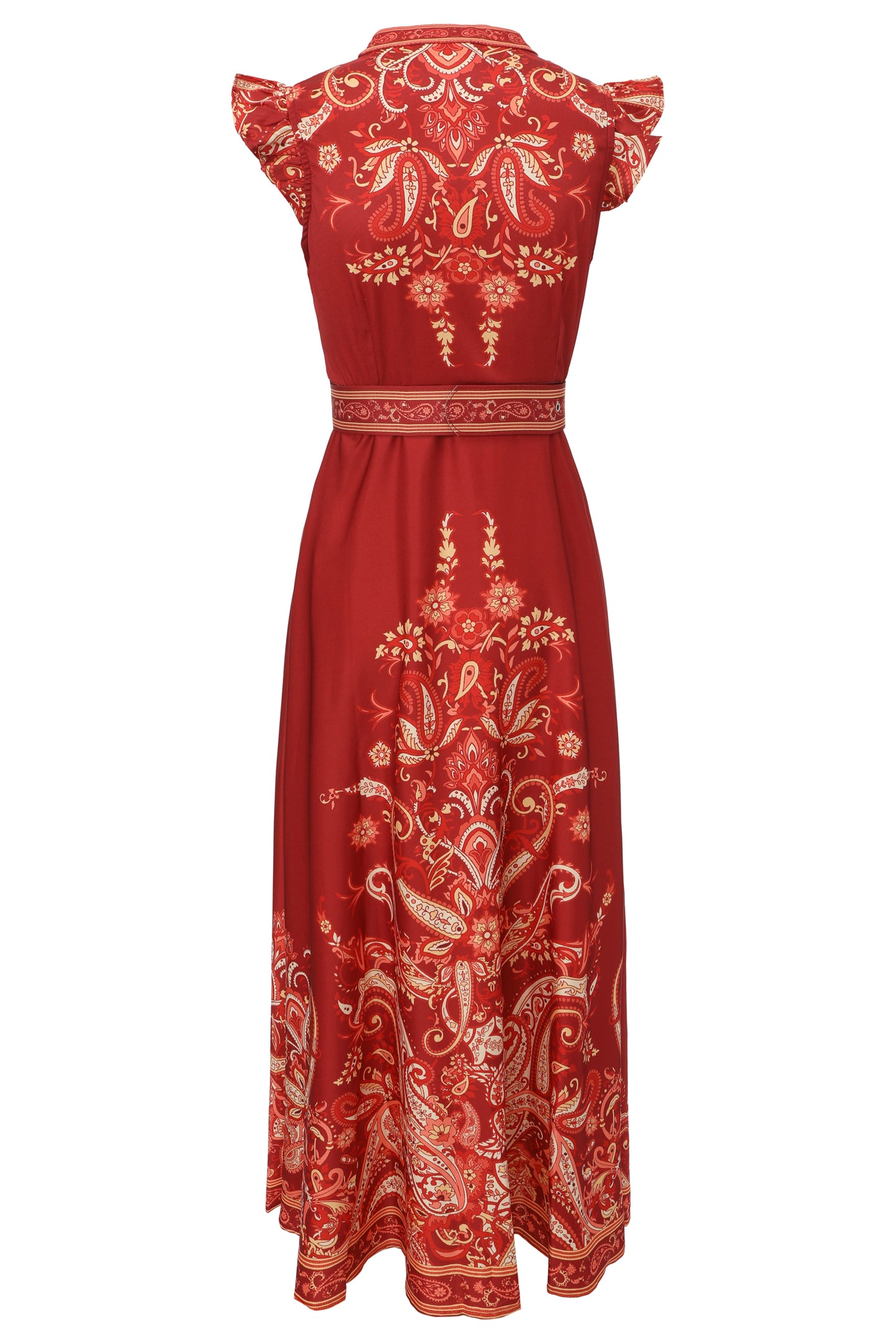 Women's Floral Print V-Neck Sleeveless Maxi Dress - LAI MENG FIVE CATS