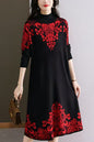 Women's Long Sleeve Stretch Sweater Midi Dress