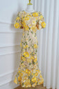 Women's 3D Floral Mesh Embroidery Maxi Dress