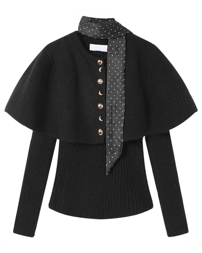Women's 2 Piece Sets Shawl Cardigan Cape Sweater Knit Tops