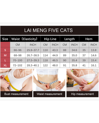 LAI MENG FIVE CATS Embroidered Balloon Denim Pants – Elastic Waist Comfort