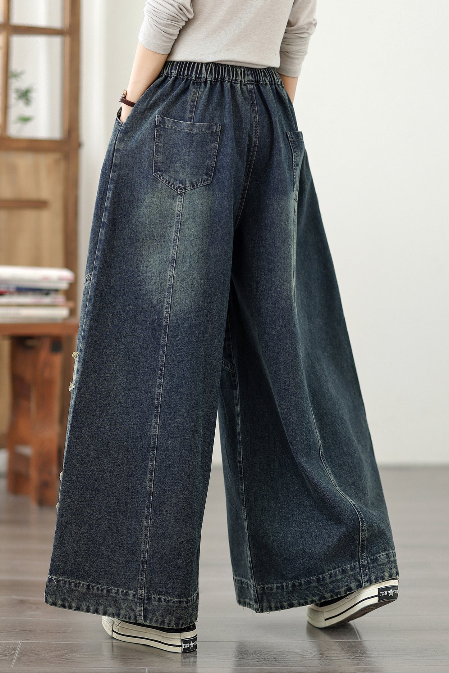 Women's Loose Jeans Baggy Wide Leg Denim Pants