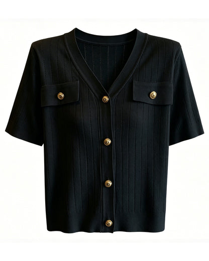 Button Knit Top – Lightweight Summer Cardigan