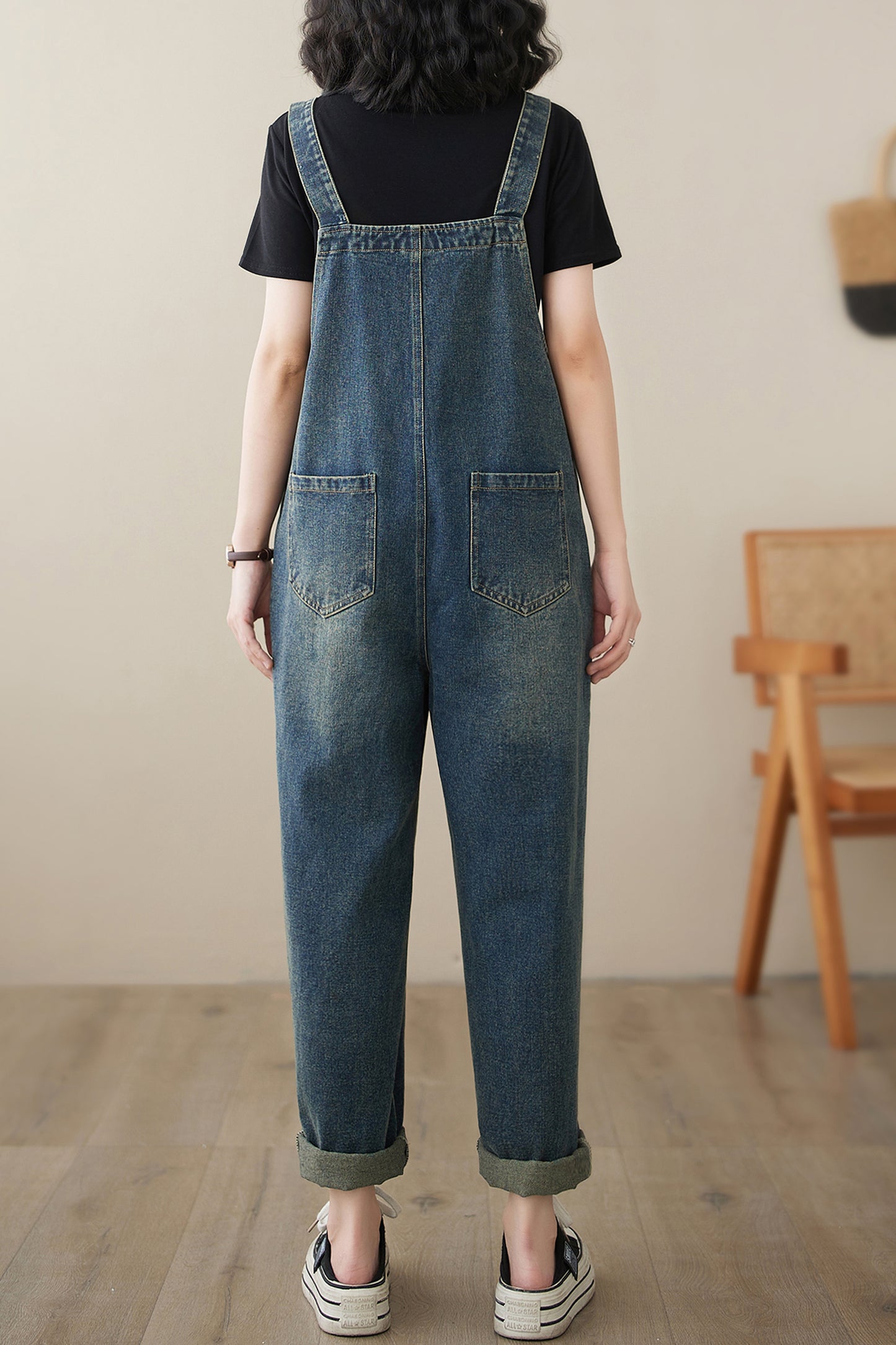 Womens Denim Bib Pants Jumpsuits Adjustable Strap Overalls