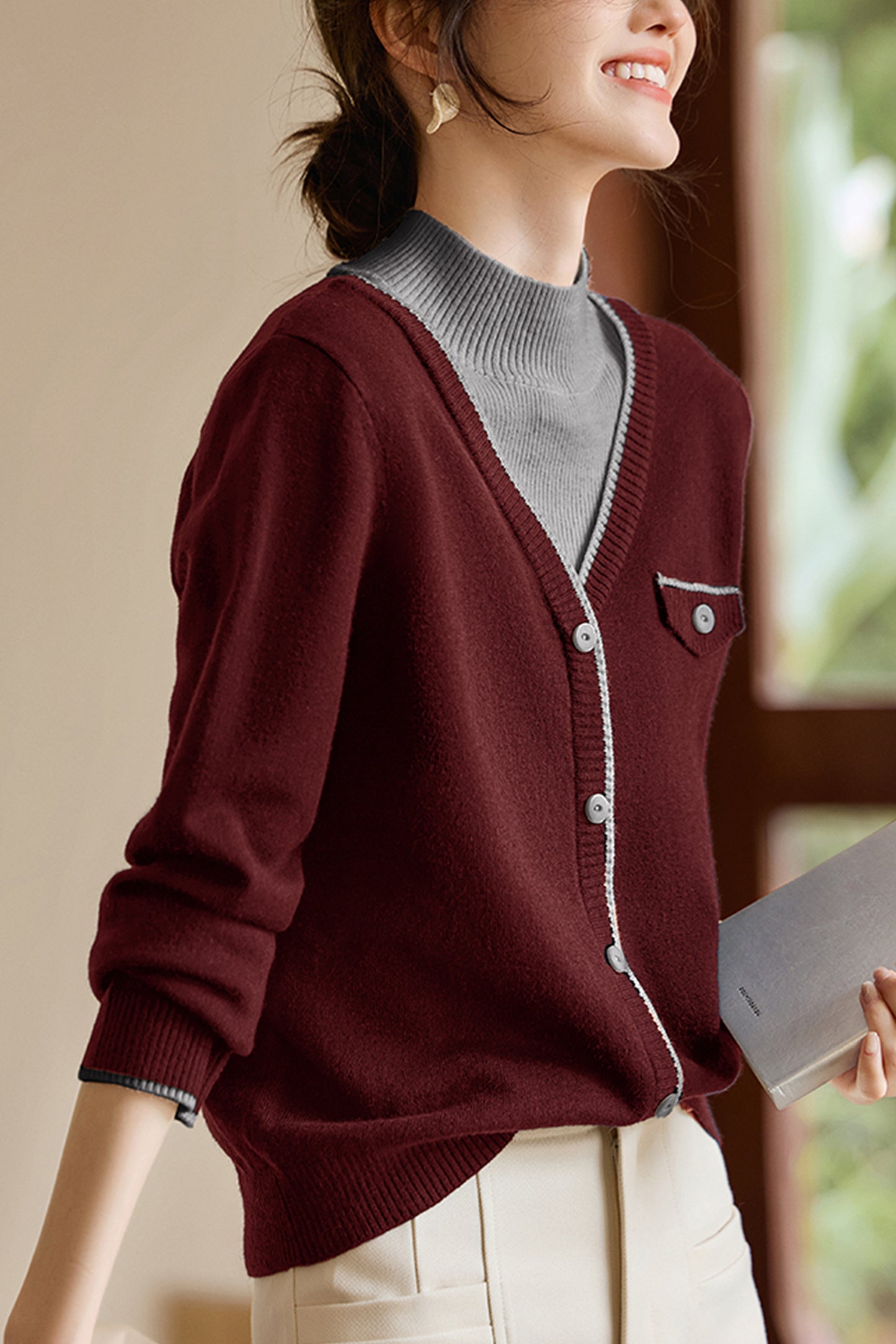 Women's Turtleneck Sweaters 2 in 1 Pullover Knit