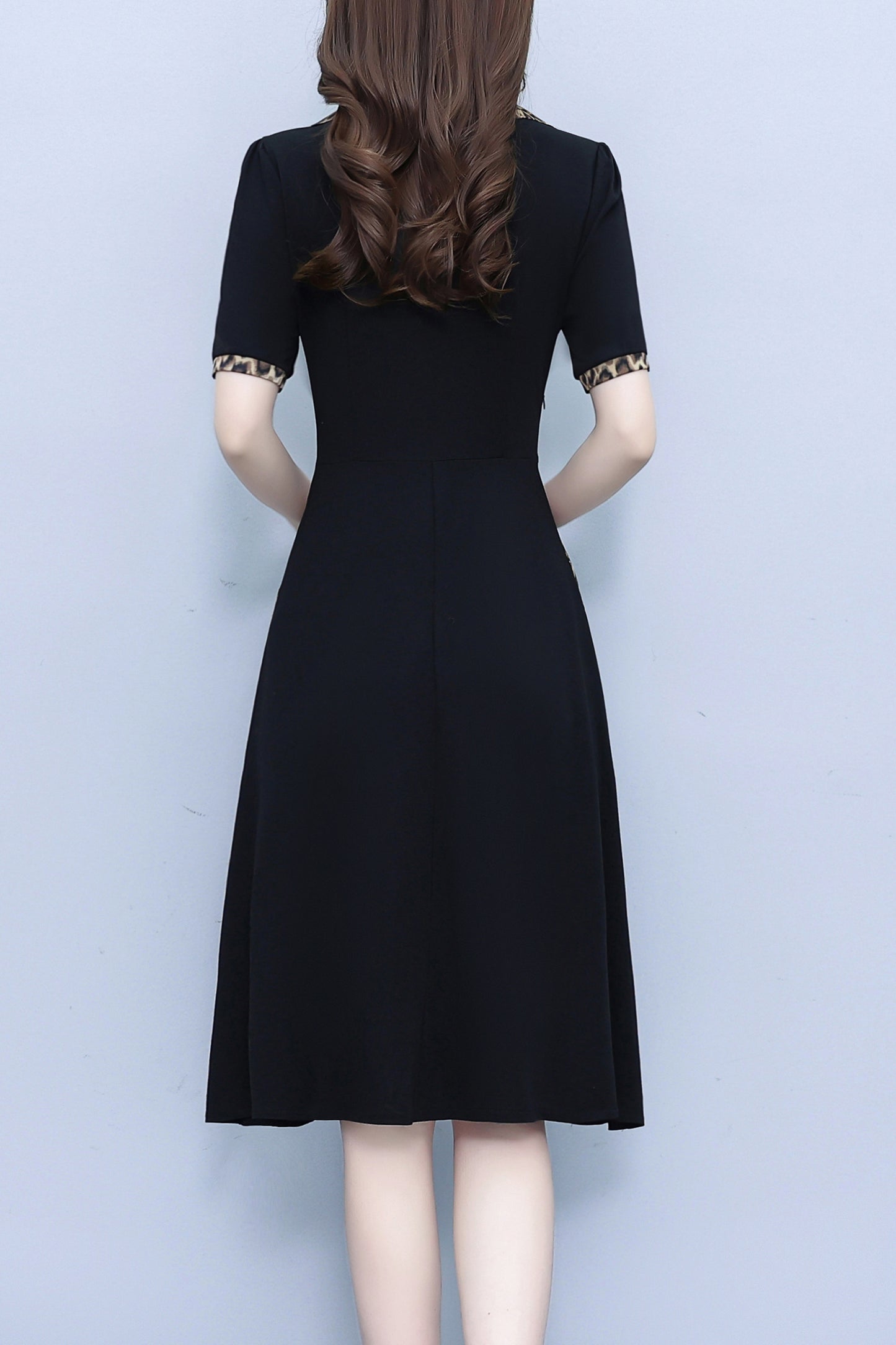 Women's Short Sleeve Pocket Work Office Suit Dress - LAI MENG FIVE CATS