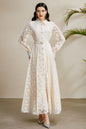 Women's Floral Print Lace Puff Sleeve Maxi Dress