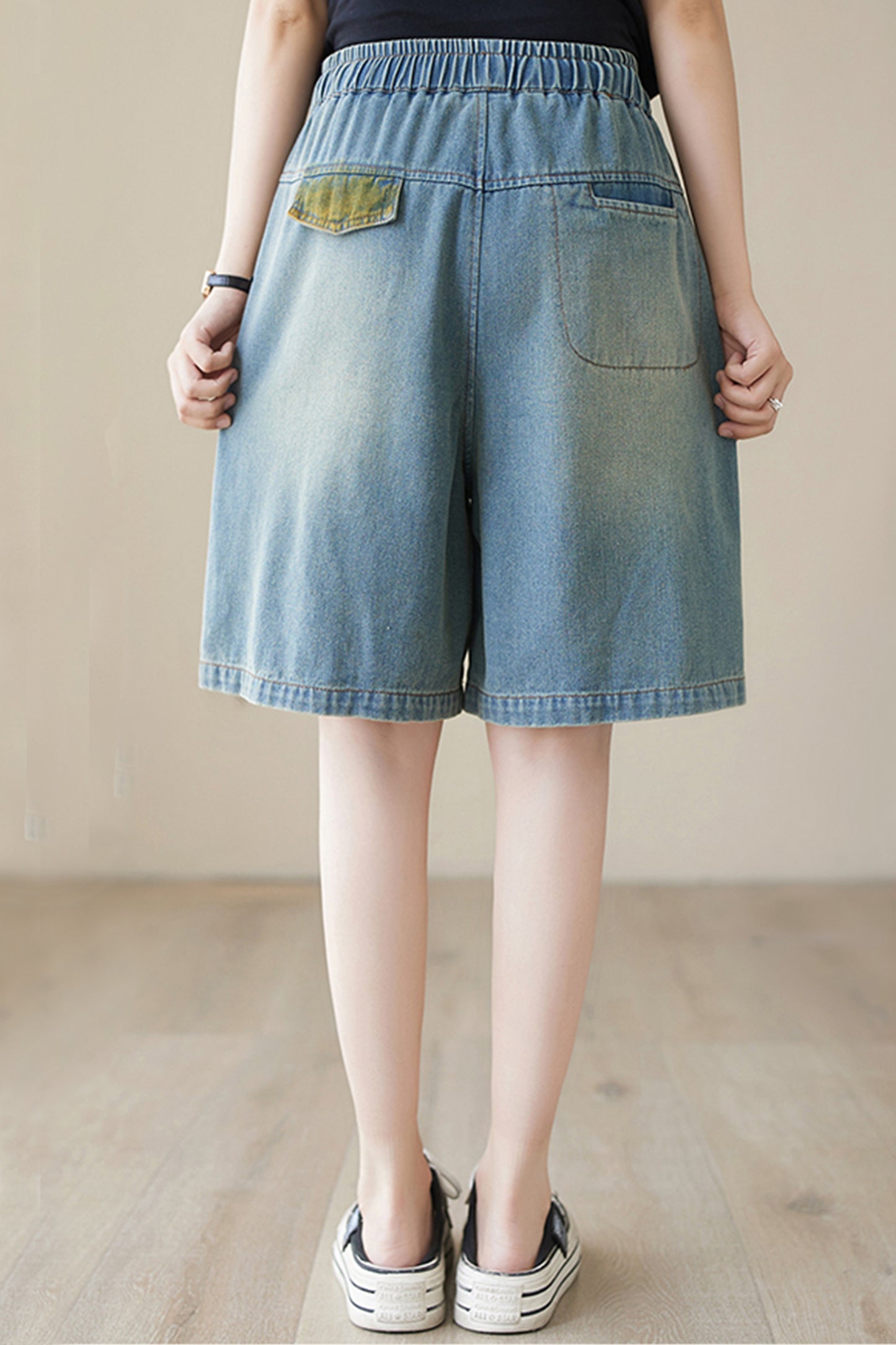 Women's Bermuda Shorts Baggy Jean Denim Shorts - LAI MENG FIVE CATS