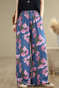 Women's Print Jeans Elastic Waist Wide Leg Pants