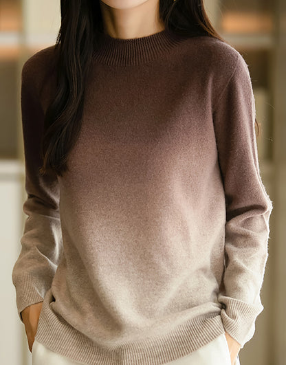 28728 Gradient Crewneck Knit Sweater - LAI MENG FIVE CATS