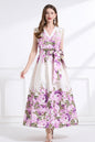 Women's Wrap Floral V-Neck Lace Maxi Dress