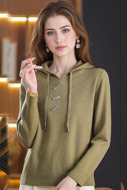 Women's Hoodie Knit Lightweight Sweater Pullover