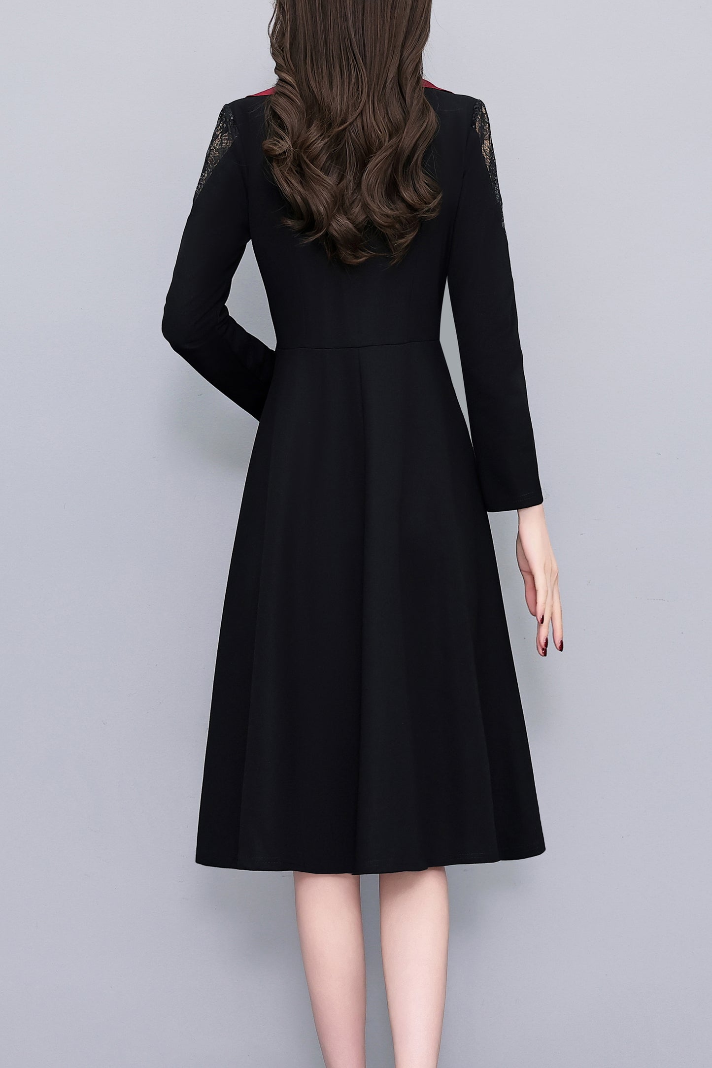 Women's Long Sleeve Pocket Work Office Suit Dress