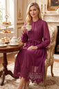 Sheer Embroidered Organza Maxi Dress with Slip & Belt - LAI MENG FIVE CATS