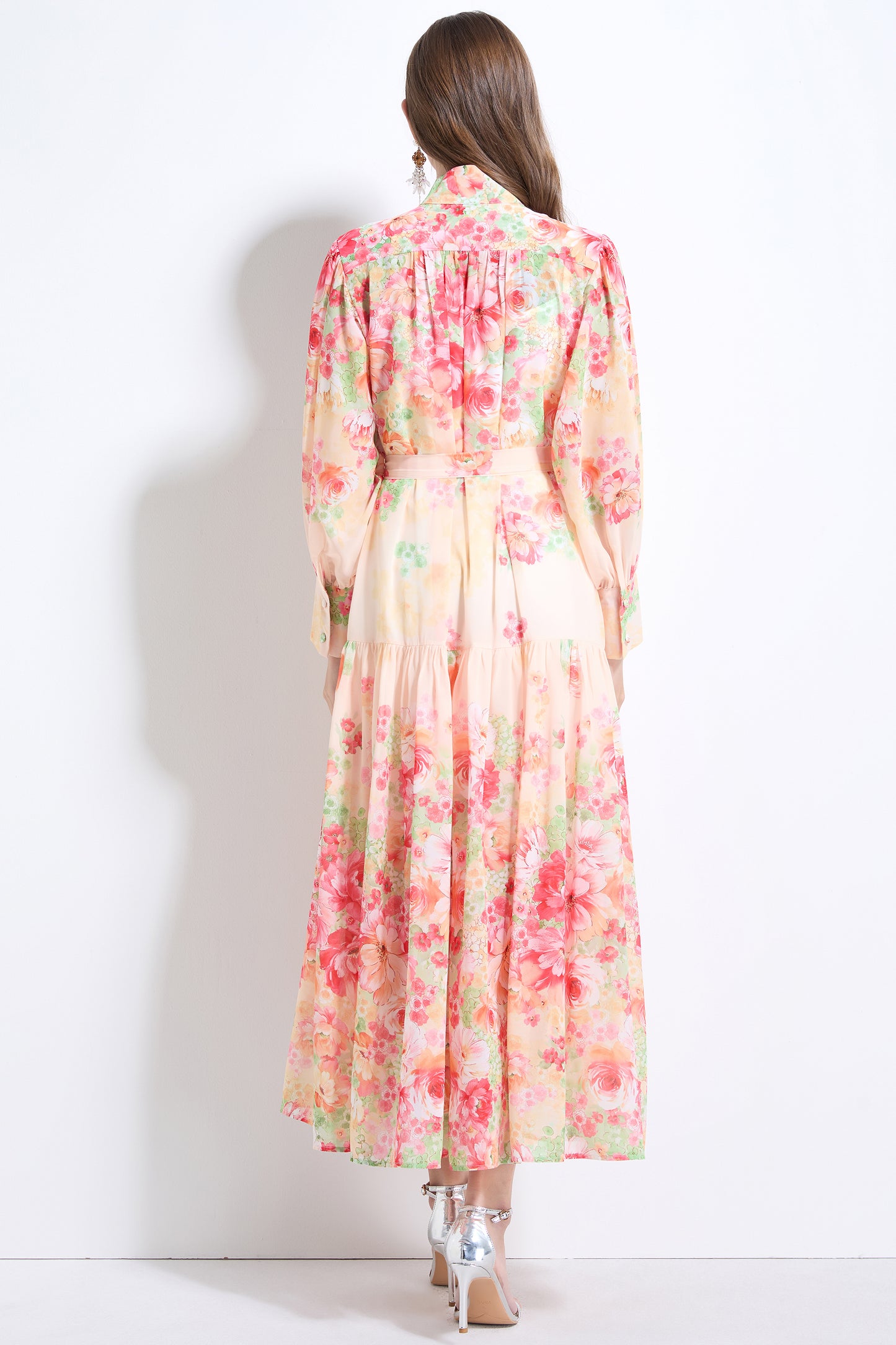 Women's Floral Print Casual Split Flowy Maxi Dress