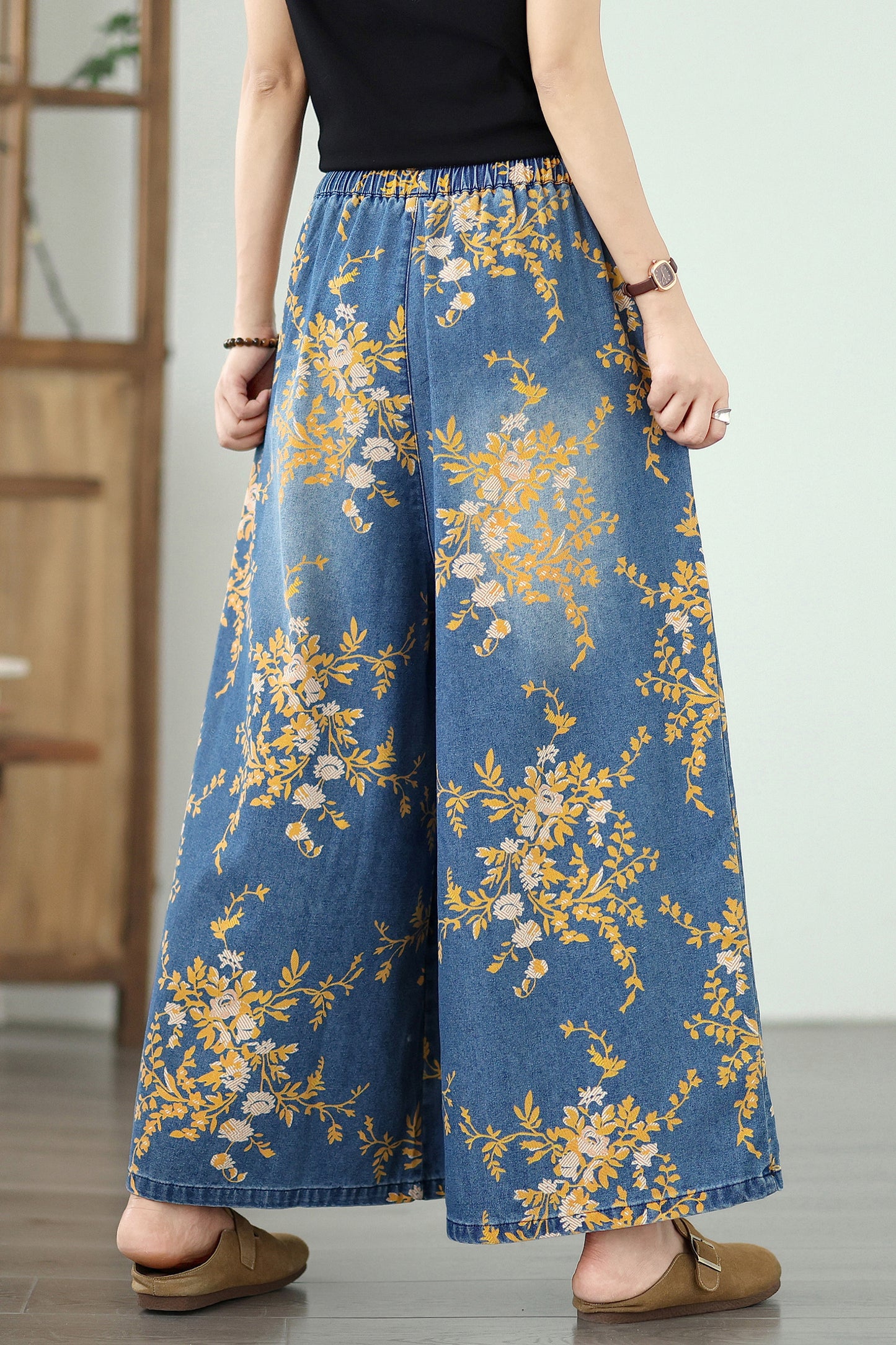 Women's Wide Leg Jeans Drawstring Pants