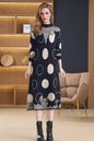 Women's Long Sleeve Stretch Sweater Knit Midi Dress