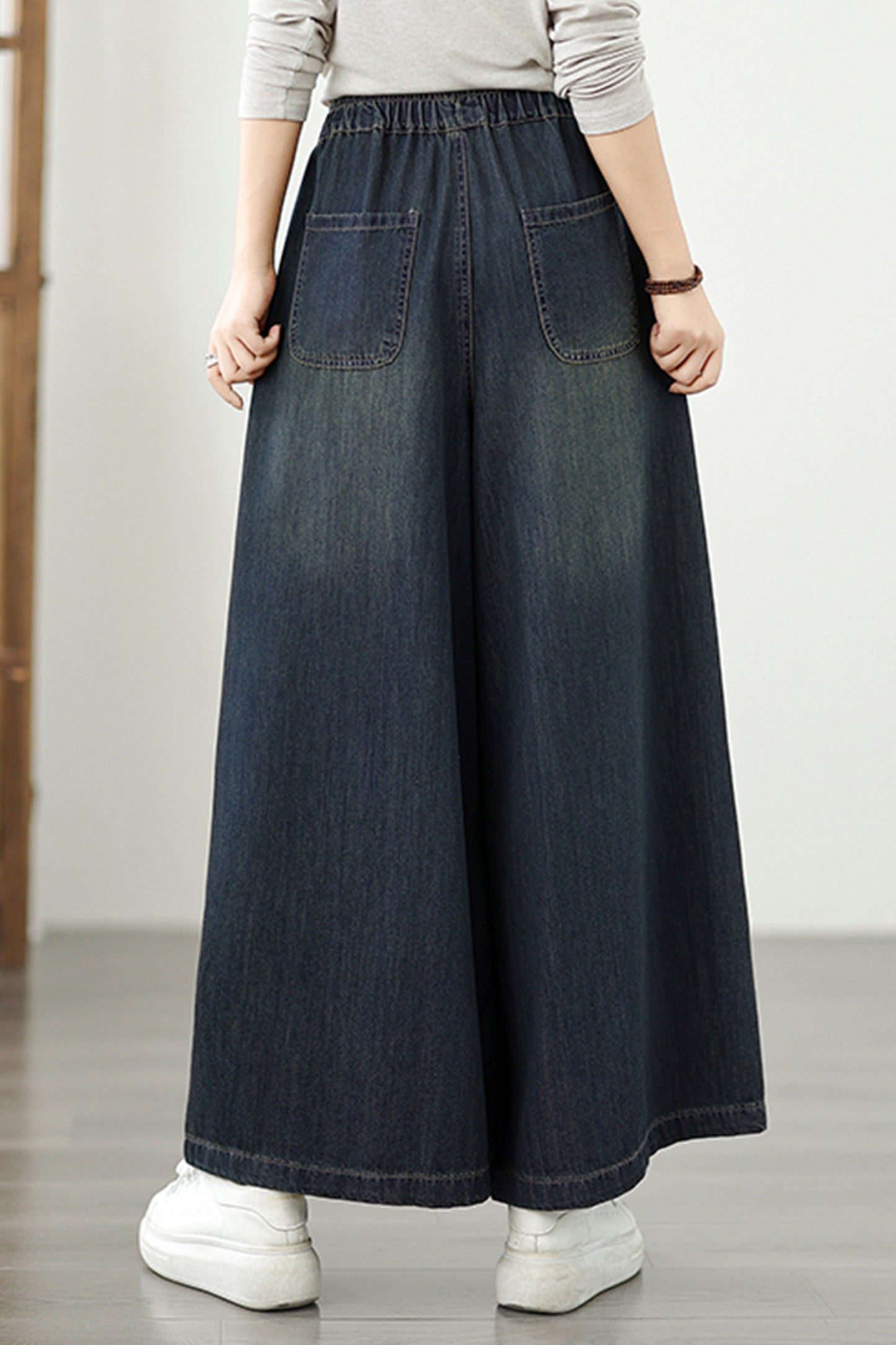 Women's Baggy Wide Leg Jeans Embroidery Pants