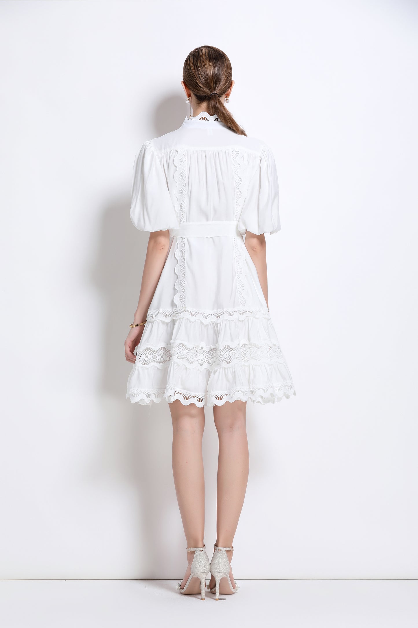 White Lace Trim Summer Dress – Feminine Old Money Resort Style