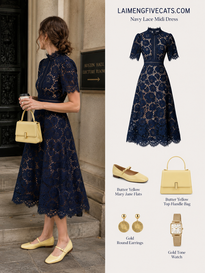 Elegant Lace Midi Dress |  Special Occasion Dress