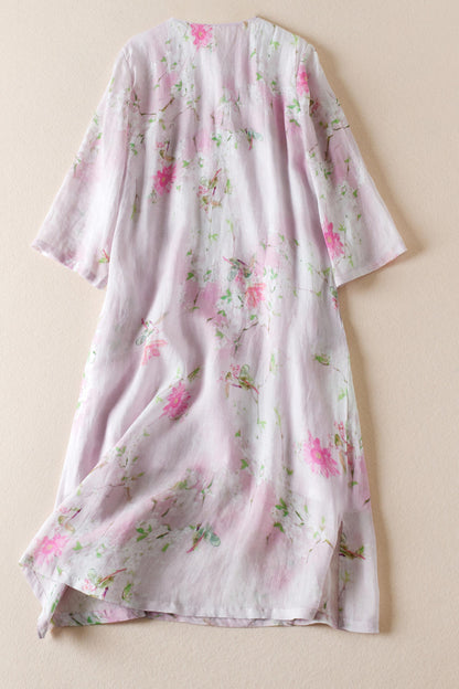 2023 Casual Linen Cheongsam Dress