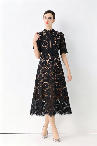 Lace Midi Dress | Timeless Evening Elegance