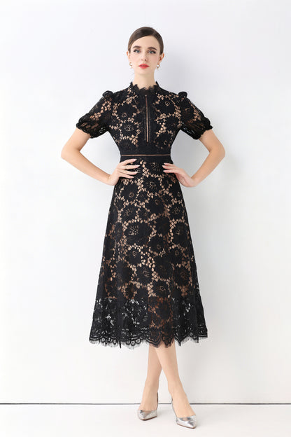 Elegant Lace Midi Dress |  Special Occasion Dress