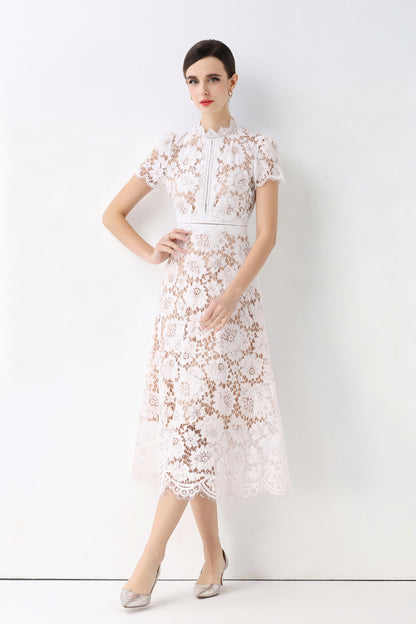 Elegant Lace Midi Dress |  Special Occasion Dress