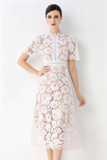 Elegant Lace Midi Dress |  Special Occasion Dress