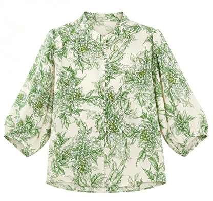 Summer Botanical Chrysanthemum Shirt