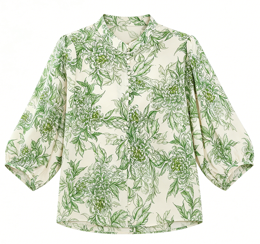 Summer Botanical Chrysanthemum Shirt