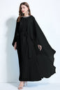 Women's Sleeveless Cape Chiffon Ruffles Maxi Dress