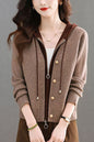 Women's Cardigan Hooded V Neck Sweaters Knit Jacket