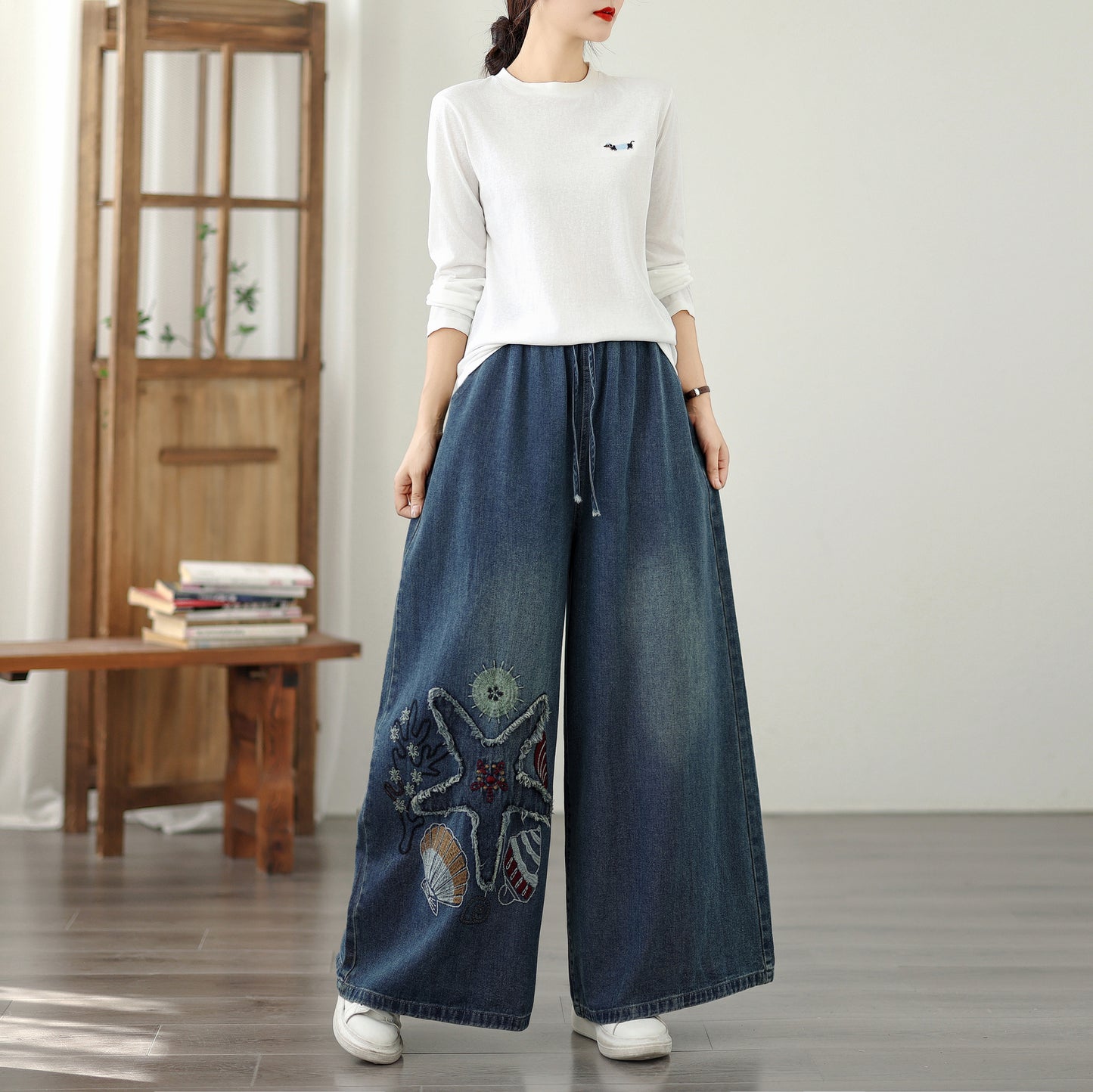 Women's Loose Jeans Baggy Wide Leg Denim Pants