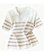 Stripe Polo Knit Top – Lightweight Everyday Statement