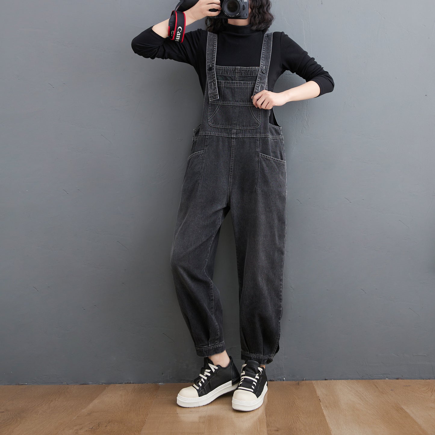 Womens Denim Bib Pants Jumpsuits Adjustable Strap Overalls