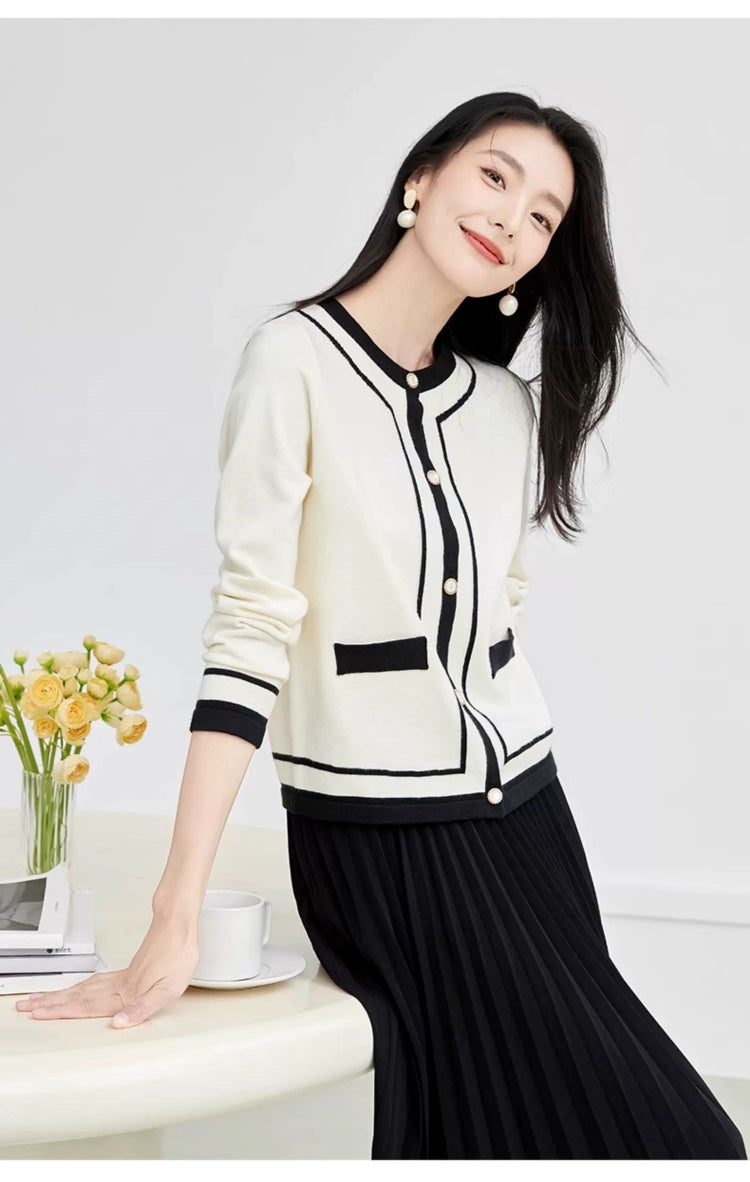 Women's Cardigan Long Sleeve Tops Striped Sweater
