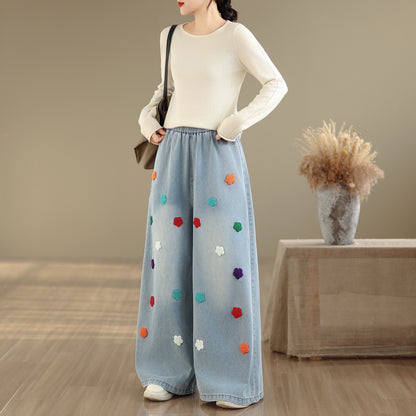 Women's Loose Jeans Baggy Wide Leg Denim Pant