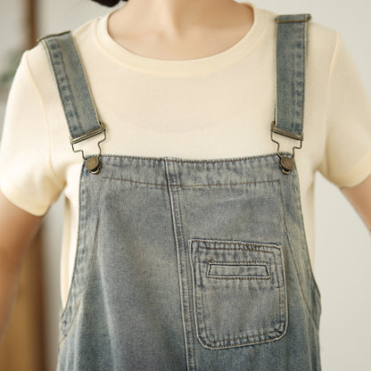 Womens Denim Bib Pants Jumpsuits Jeans Adjustable Strap Overalls