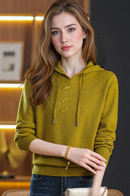 Women's Hoodie Knit Lightweight Sweater Pullover