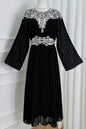 Women's Chiffon Beaded Flare Sleeves Maxi Dress