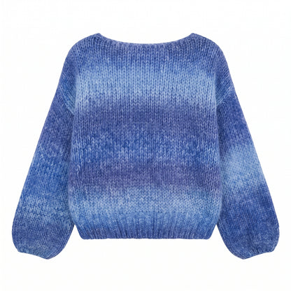 28727 Loose fit Pastel Gradient Chunky Knit Sweater for Women