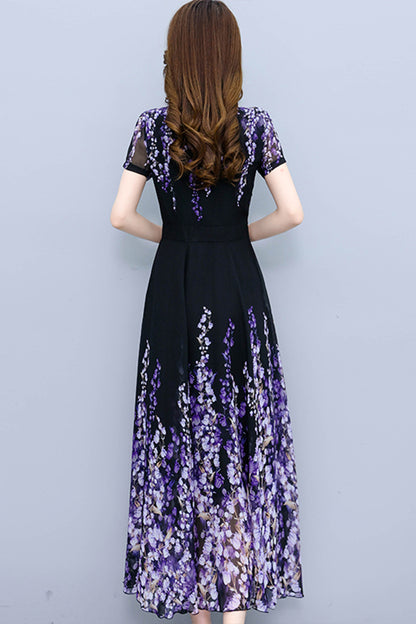 Purple Maryam Floral Print Dress