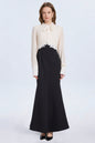 Women's Tie Neck Pleated Shirts Bodycon Fishtail Dress - LAI MENG FIVE CATS