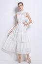 Women's Hollow Out High Neck Sleeveless Maxi Dress