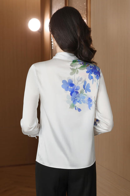 Shirt Floral Print Long Sleeves Button Blouse