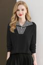 Women's Long Sleeve Sweater Striped Knit Pullover Tops - LAI MENG FIVE CATS