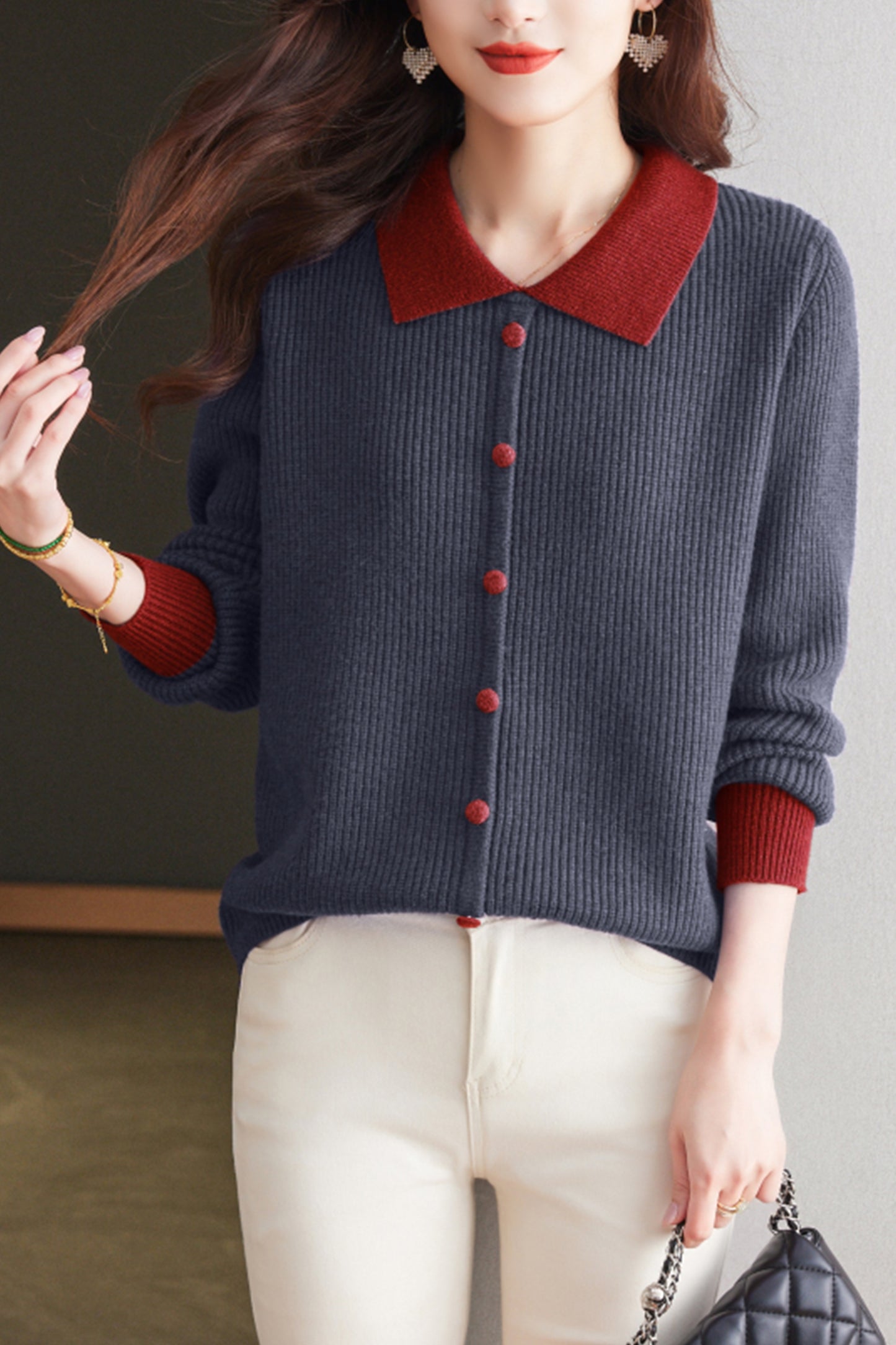 Women's Sweater Cable Knit Long Sleeve Outfits